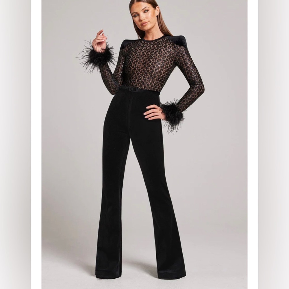 NWT Nadine Merabi Monique black jumpsuit xs